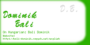 dominik bali business card